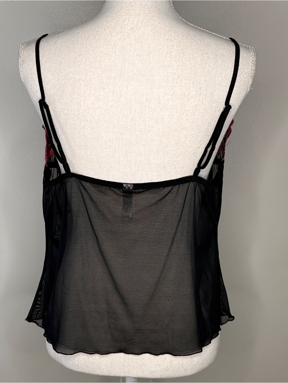 Cacique Black Sheer Embroidered Floral Cami Babydoll Chemise Womens Size 18/20 - Picture 4 of 8